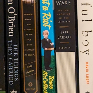 Cropped photo of my bookshelf