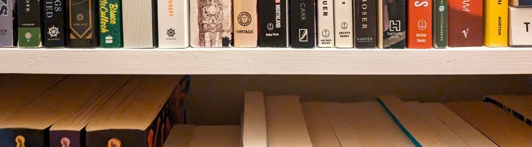 Cropped photo of my bookshelf