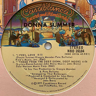 Label of 1977 Donna Summer single I Feel Love