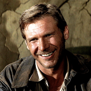 Indy from Indiana Jones and the Temple of Doom demonstrates self-satisfaction